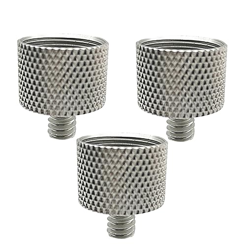 VINTORKY 3Stücke Mikrofonschraubenadapter Innengewinde Außengewinde Stabiler Adapter für Mikrofonständer und Klemme Langlebiges Material Silber von VINTORKY