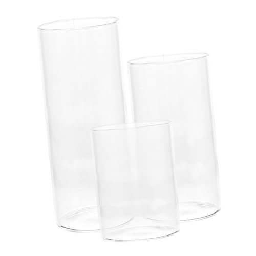 VINTORKY Glaskerzenhalter 3er-Set Dekorativer Kerzenhalter Aus Glas Für Winddichte Kerzen von VINTORKY