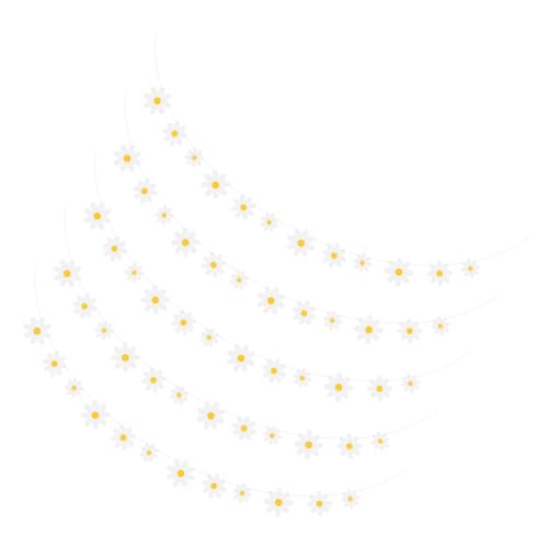 VINTORKY 5 Stück Teiliges Daisy Banner Partydeko aus Hängende Blumengirlande für Geburtstag Fenster Türen Bäume Einfach Aufzuhängen Festliche Atmosphäre für Familienfeier und Feste von VINTORKY