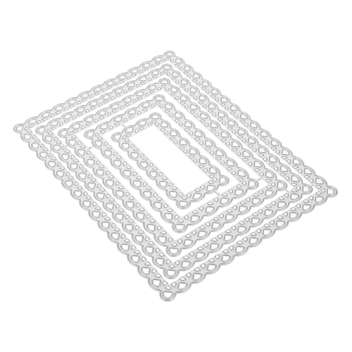 VINTORKY 5 Stück Teiliges Metall Stanzform Rechteckiger Spitzenrahmen Präge Schablonen für Kartengestaltung Scrapbooking Vielseitige DIY Bastelvorlagen von VINTORKY