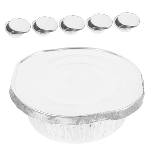 VINTORKY 6 Stück Einweg Aluminiumfolien Töpfe mit Deckel Vielseitige Einweg Kochpfannen für Grillen Backen und Outdoor Picknick Leichte Alufolienbehälter zum Servieren und Aufbewahren von VINTORKY