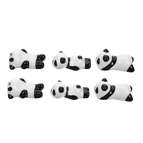 VINTORKY 6 Stück Panda Essstäbchen Halter aus Keramik Tischdekoration Geschirrablage für Essstäbchen Löffel und Gabeln für Büro und Zuhause von VINTORKY