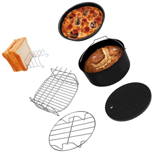 VINTORKY 6 Stück Teiliges Set Air Fryer Zubehör Backformen für Kuchen und Pizza Geeignet für Heißluftfritteusen Vielseitig Einsetzbar für Partys und Familienfeiern von VINTORKY