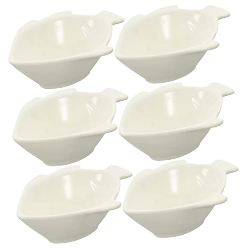VINTORKY 6Stücke Teiliges Kleine Keramik Vorspeisenschalen Langlebige Fischförmige Dip Schalen für Snacks und Gewürze für Partys und Feierlichkeiten von VINTORKY