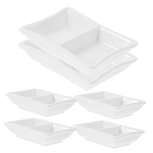 VINTORKY 6stücke Keramische Servierschalen Weiße Gewürzschalen Für Sojasauce Dip Und Snacks Multifunktional Für Essenszubereitung Und Tischdekoration von VINTORKY