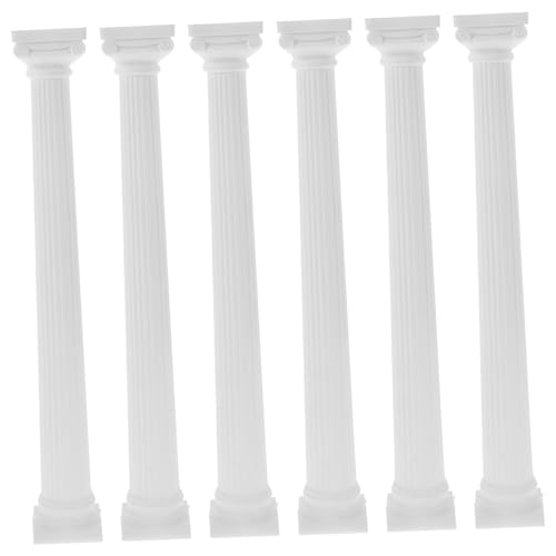 VINTORKY 6st Säule Römische Säule Griechische Säulenstatue Griechischer Säulentopf Pflanzensäulenhalter Mini-römische Säulen Wohnkultur Säulenständer Griechenland Plastik Schreibtisch Weiß von VINTORKY