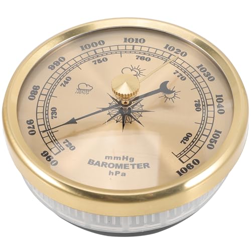 VINTORKY Wetterstation analog 3in1 Edelstahlrahmen Tragbares Barometer Für Zuhause Analoges Zifferblatt-barometer Einstellbares Aneroid Für Wettervorhersagen von VINTORKY