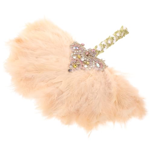 VINTORKY Braut Strass Fächer Handmade Handfächer Damen Hochzeitsfächer Beige Halbkreis Design Leicht Tragbar Bühne Party Foto Requisiten VINTORKY Braut Strass Fächer Handmade Handfächer Damen Hochzeitsfächer Beige Halbkreis Design Leicht Tragbar Bühne Party Foto Requisiten von VINTORKY