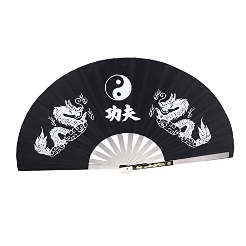 VINTORKY Chinesischer Kampfkunst-Fächer mit langem Muster Faltbarer Handfächer für Tai Chi Fitness Kung Fu tragbar VINTORKY Chinesischer Kampfkunst-Fächer mit langem Muster Faltbarer Handfächer für Tai Chi Fitness Kung Fu tragbar von VINTORKY