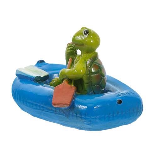 VINTORKY Dekorative Schildkröte Handgefertigtes Tiermodell Blau für Garten und Pool Exquisites Ornament zur Verschönerung von Garten Tisch oder Bücherregal von VINTORKY