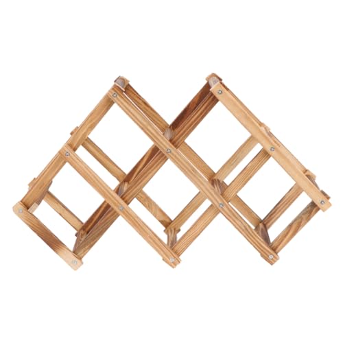 VINTORKY Faltbares Holz Weinregal Flaschen Moderner Weinständer für Küche Wohnzimmer Bar Stabiles Modulares Design Platzsparend Geeignet für Innen und Außendekoration von VINTORKY