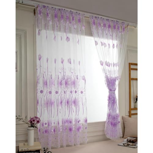 VINTORKY Sonnenblumenmuster Vorhang Eleganter Fensterbehang Für Und Balkon Hochwertige Fensterdekoration Raumtrennung Und Lichtfilterung von VINTORKY