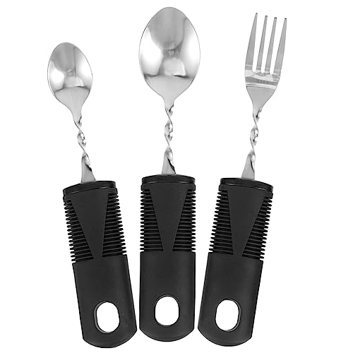 VINTORKY 3pcs Behinderte Besteck Für Ältere Biegsamen Löffel Gewichteten Utensilien Nicht-griffe Ältere von VINTORKY