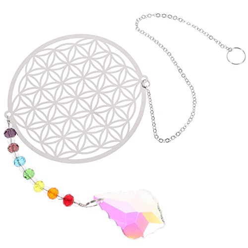 VINTORKY Hängender Kristallanhänger Für Fensterdekoration Suncatcher Mit Lebensblumen Design Für Hochzeiten DIY Projekte Und Frühlingsdeko Funkelnde Farbakzente von VINTORKY