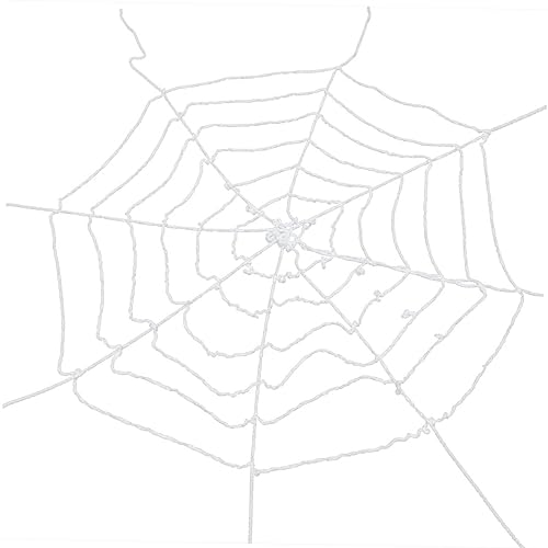 VINTORKY Halloween Gefälschte Spinnweben Naturgetreue Spinnendekoration Spinnennetz Spannen Spinnennetz-Seil Spinnennetz Aus Garn Rundes Spinnennetz Spinnennetz-Baum Weiß Schleife Strecken von VINTORKY