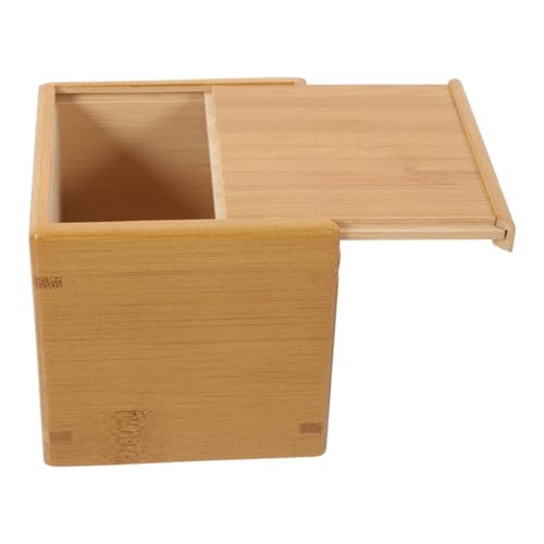 VINTORKY Handgefertigte Aufbewahrungsbox mit Schiebedeckel Multifunktional für Teebeutel Schmuck und Kleine Gegenstände Natürliche Holzoptik Stilvolle Aufbewahrungslösung für Zuhause und von VINTORKY
