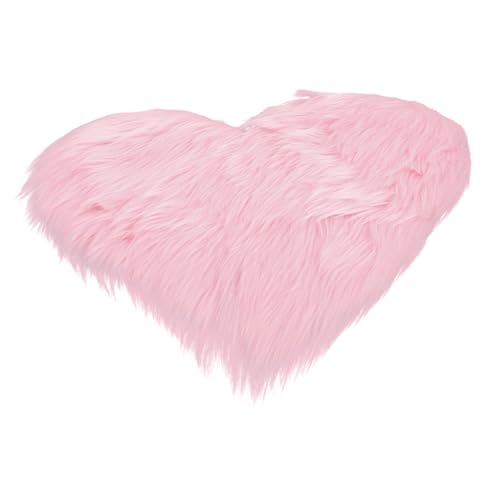 VINTORKY Herzförmige Kunstfell Fußmatte Flauschiger Teppich für Wohnzimmer im Boho Stil Rosa Hautfreundlich als Bett oder Tischmatte Vielseitig Kombinierbar VINTORKY Herzförmige Kunstfell Fußmatte Flauschiger Teppich für Wohnzimmer im Boho Stil Rosa Hautfreundlich als Bett oder Tischmatte Vielseitig Kombinierbar von VINTORKY