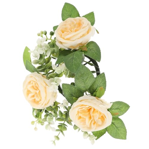 VINTORKY Künstlicher Rosen-kerzenring Mit Blattkranz Stilvolle Tischdekoration Für Hochzeiten Partys Und Feste Langlebig Und Pflegeleicht Für Romantische Anlässe Und Heimdeko VINTORKY Künstlicher Rosen-kerzenring Mit Blattkranz Stilvolle Tischdekoration Für Hochzeiten Partys Und Feste Langlebig Und Pflegeleicht Für Romantische Anlässe Und Heimdeko von VINTORKY