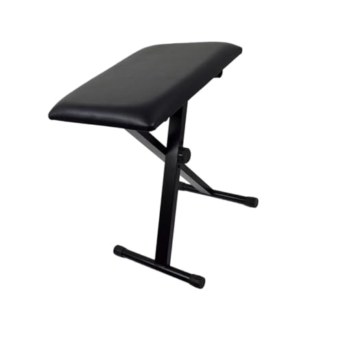VINTORKY Höhenverstellbarer Klavierhocker aus Stahl mit Faltbarem X Rahmen und Gepolstertem Sitz Klappbarer Piano Stool für Keyboard und Schminktisch rutschfeste Füße Schwarz Geeignet für von VINTORKY