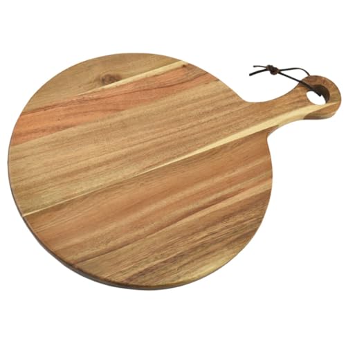 VINTORKY Holz Pizza Tablett mit Griff Robustes Snackbrett für Pizza und Vielseitig Einsetzbar für Wohnzimmer und Esszimmer Hergestellt aus Langlebigem von VINTORKY