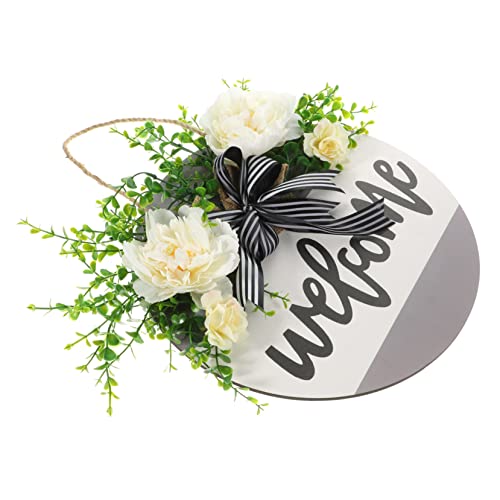 VINTORKY Holz Willkommensschild Für Haustür Runde Hängende Dekoration Bauernhaus-Veranda Ornament Natürlicher Touch Für Wohnzimmerwand Und Eingang VINTORKY Holz Willkommensschild Für Haustür Runde Hängende Dekoration Bauernhaus-Veranda Ornament Natürlicher Touch Für Wohnzimmerwand Und Eingang von VINTORKY