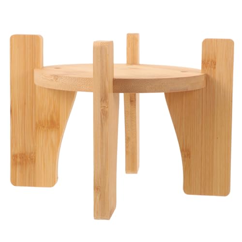 VINTORKY Holzständer für Getränkespender Runder Sockel aus Hochwertigem Holz für Flaschen und Pflanzen Handgefertigt Pflegeleicht und Stilvolles Design von VINTORKY