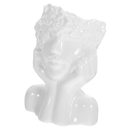 VINTORKY Keramikvase Im Büsten-Design Tischdekor Für Blumenarrangement Moderne Blumenvase Aus Keramik Für Getrocknete Blumen Und Bürodekoration von VINTORKY