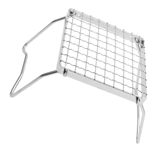 VINTORKY Klappbarer Mini Grillrost Edelstahl Tragbarer Campinggrill mit Faltbaren Beinen Stabiles Grillgestell für Outdoor Barbecue Vielseitig zum Braten Kochen und Wasserkochen von VINTORKY