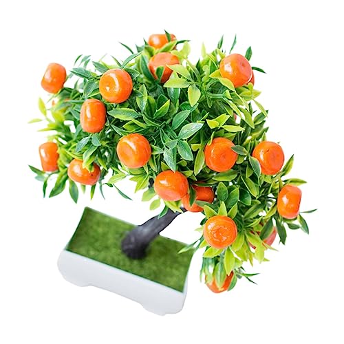 VINTORKY Künstlicher Obstbaum Simulations Bonsai Künstlicher Bonsai Gefälschter Orangenbaum Künstliche Orangenpflanze Desktop Verzierung Büro Orangenbaum Dekor Künstliche von VINTORKY
