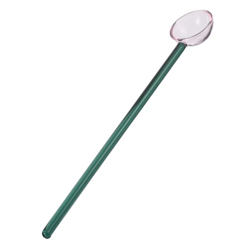 VINTORKY Langer Glasrührlöffel mit Hitzebeständigem Elegantem Design Transparenter Kaffeelöffel mit Langem Griff für Espresso Dessert und Kaffee Vielseitig für Bar und Haushalt Geeignet von VINTORKY