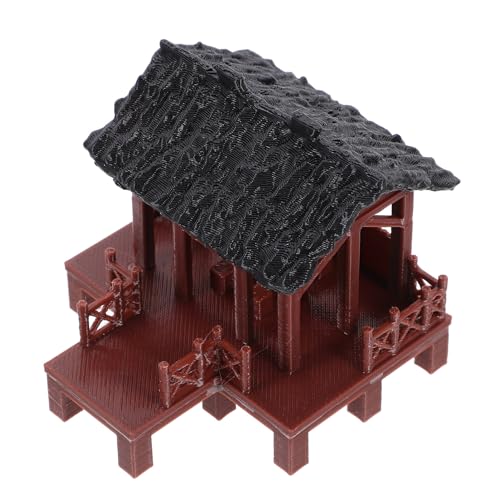 VINTORKY Mini Pavillon Dekofigur aus Robustem Resin Japanischer Stil Kleine Statue für Aquarium Bonsai Gartenteich Vielseitige Mikrolandschaft Tischdekoration von VINTORKY