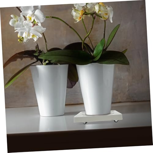 VINTORKY Mobiler Pflanzuntersetzer Quadratisch mit Schwerlast Pflanzenroller mit Belüftetem Kunststofftablett Pflanzentopfständer für Große Blumentöpfe und Indoor Outdoor Nutzung von VINTORKY