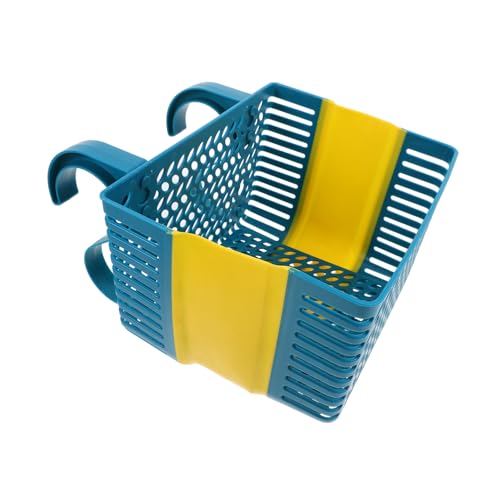 VINTORKY Praktischer Hängender Pool Aufbewahrungskorb Blau mit Großem Fassungsvermögen Pool Organizer für Schwimmbadzubehör Platzsparender Körbe für Badezimmer und Poolrand Modernes Design von VINTORKY