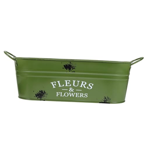 VINTORKY Retro Blumeneimer Oval mit Griff Vintage Eisen Pflanztopf für Kleine Pflanzen Balkon und Innenbereich Rustikaler Übertopf für Frische und Getrocknete Blumen VINTORKY Retro Blumeneimer Oval mit Griff Vintage Eisen Pflanztopf für Kleine Pflanzen Balkon und Innenbereich Rustikaler Übertopf für Frische und Getrocknete Blumen von VINTORKY