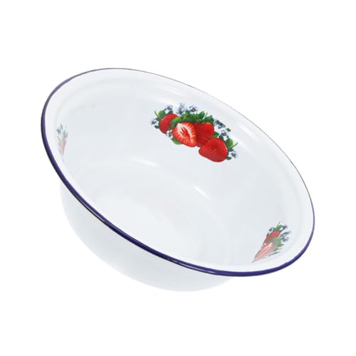 VINTORKY Retro Emaille Nudel Schüssel Tiefe Suppe Pan Salat Mischen Becken Küche Utensilien Für Hause von VINTORKY