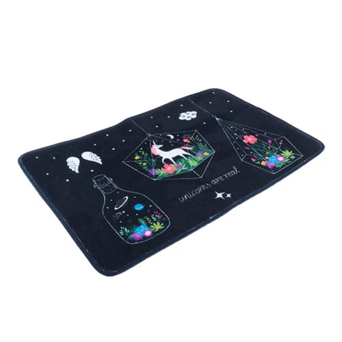 VINTORKY Rutschfester Einhorn Fußmatte Polyester Cartoon Badematte Antirutsch Teppich für Eingang Bad Küche Wohnzimmer von VINTORKY