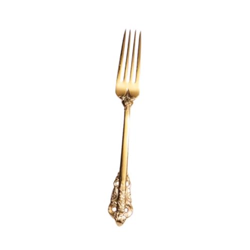 VINTORKY Stainless Steel Dinner Fork Goldfarben Klassische Geprägte Tafelgabel für Zuhause Restaurant Hotel Vielseitiges Besteck Edelstahl Langlebig und Elegant von VINTORKY