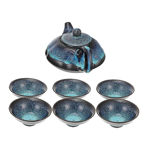 VINTORKY Teeservice Für Zuhause 7-teiliges Teekannen- Und Tassenset Aus Keramik Sicheres Material Für Tee Geeignet Für Verschiedene Anlässe von VINTORKY