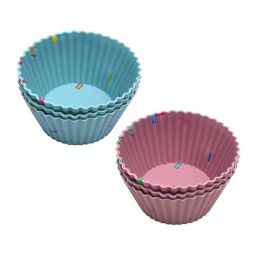 VINTORKY 1satz Dicken Silikon Muffinförmchen Runde Backform Mit Spitzenrand Hitzebeständig Spülmaschinenfest Für Kuchen Desserts Und Pudding von VINTORKY