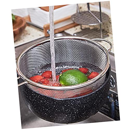 VINTORKY Doppelgriff-abtropfkorb Aus Edelstahl Siebkorb Für Gemüse Obst Und Reis Mit Filter Für Schnelles Abtropfen Robust Und Langlebig von VINTORKY