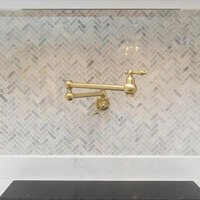 Unlackierter Messing-Topffüller Klapphahn Mit Zwei Griffen Und Schwenkarm Küchenarmatur Für Spülbecken von VINTOUCHFIXTURES