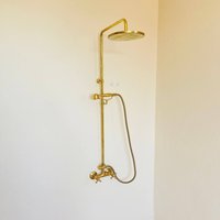 Unlackiertes Messing Regenduschsystem - 12-Zoll-Duschkopf Mit Handgriff, Für Lauren Frost von VINTOUCHFIXTURES