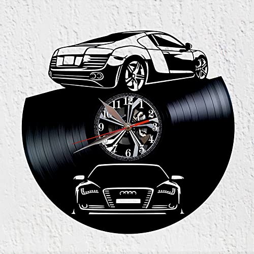 Große Wanduhr für Automobil, Sport, Vinyl-Disco-Uhr, Neue Wanddekoration, originelles Geschenk für High-End-Auto von VINY WOODY