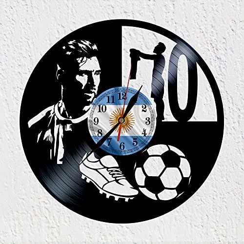 Schallplattenuhr aus Vinyl Viny Woody Fußballer, Uhr, Wanddekoration, Sport, Fußball, Vinyl, originelles Geschenk von VINY WOODY