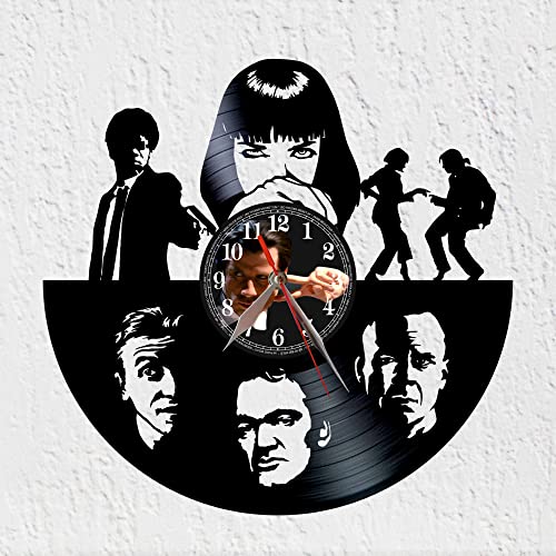 Schallplattenuhr aus Vinyl Viny Woody Gewaltsame Geschichte Neuer Roman 90er Jahre Wanddekoration Vinyl Disco Uhr Original Geschenk von VINY WOODY