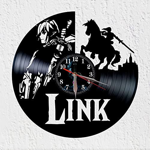 VINY WOODY Junge Krieger Link Silhouette Vinyl Disk Wanduhr von VINY WOODY