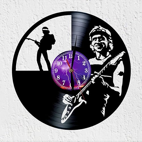 VINY WOODY Wanduhr aus Vinyl-Schallplatte, Silhouette von Mark Freuder Knopfler, Musik, Gitarrist VINY WOODY Wanduhr aus Vinyl-Schallplatte, Silhouette von Mark Freuder Knopfler, Musik, Gitarrist von VINY WOODY