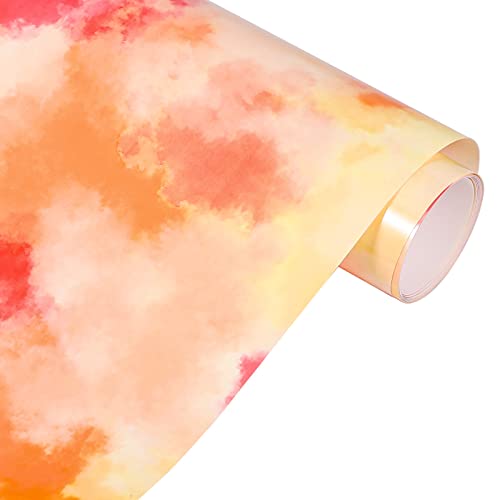 VINYL FROG Rainbow HTV Clouds Aquarell zum Aufbügeln, Vinyl, 25,4 cm x 15 m, Gelb / Rosa, Wärmetransfer-Vinyl-Rolle für DIY-T-Shirts, Stoff und Kleidungsstück von VINYL FROG