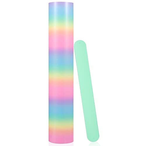 VINYL FROG Regenbogen Vinylfolie Plotter Glänzend Pastellfarben Plotterfolie Vinyl 30,5x155cm Selbstklebende Folie für DIY-Geschenke, Tasse, Fenster, Keramik, Kunststoff von VINYL FROG