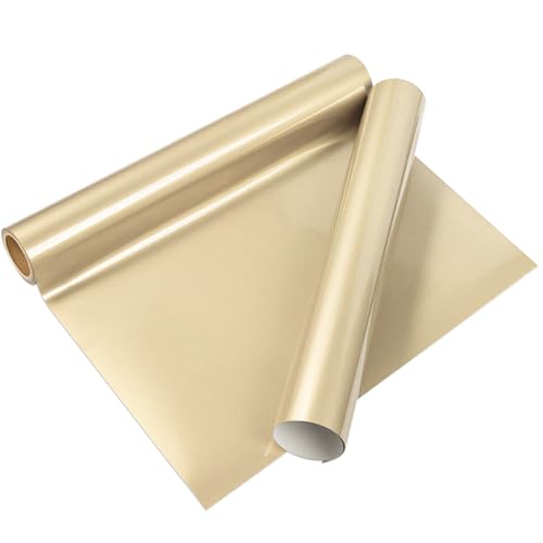VINYL FROG Wärmetransfer-Vinyl-Rolle HTV-Vinyl – 30,5 x 1,5 m, helles Gold, zum Aufbügeln, Vinyl für T-Shirts, Heat Press Vinyl für DIY Handwerk Designs (helles Gold), VF-HTV01-LG von VINYL FROG